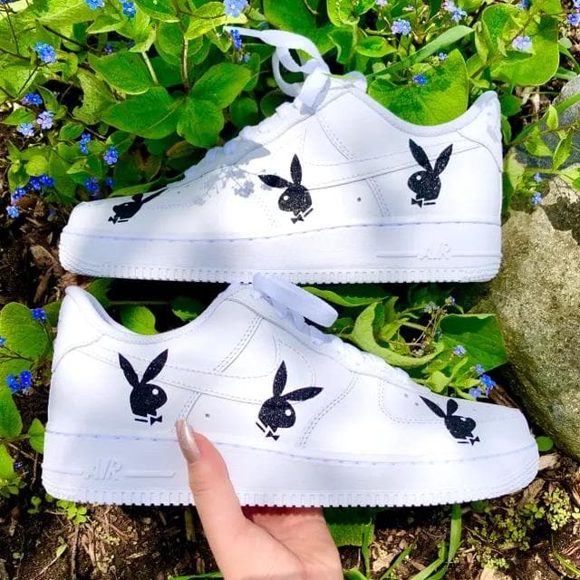 Custom Air Force 1 Black Playboy Bunny