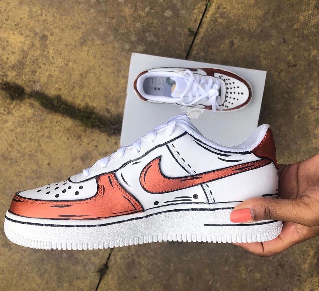 Custom Air Force 1 Cartoon  Rose Gold