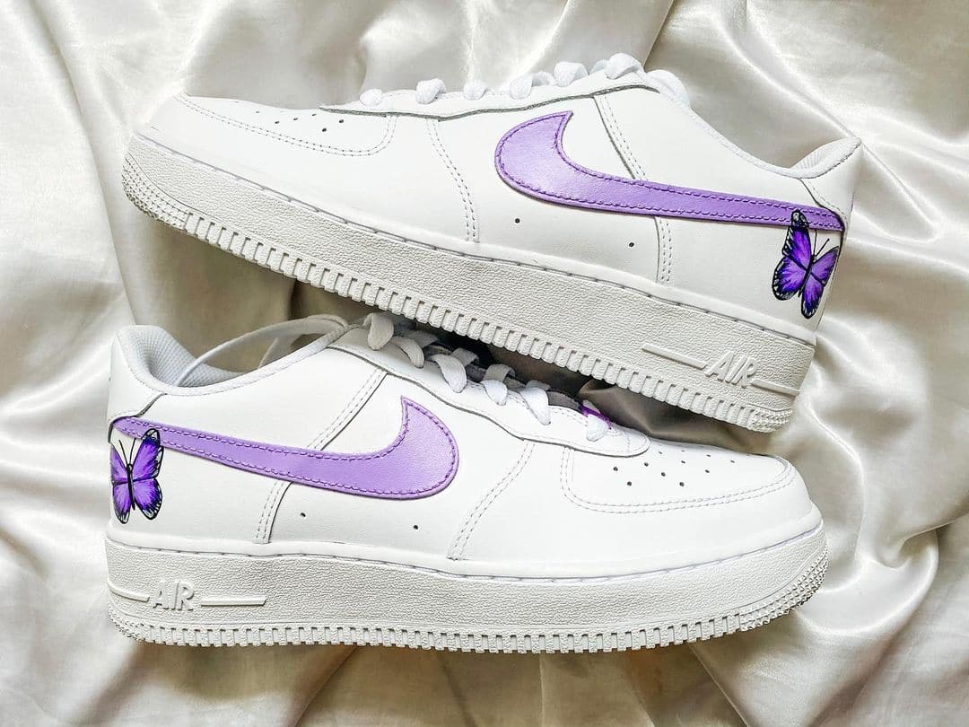 Custom Air Force 1 purple butterfly