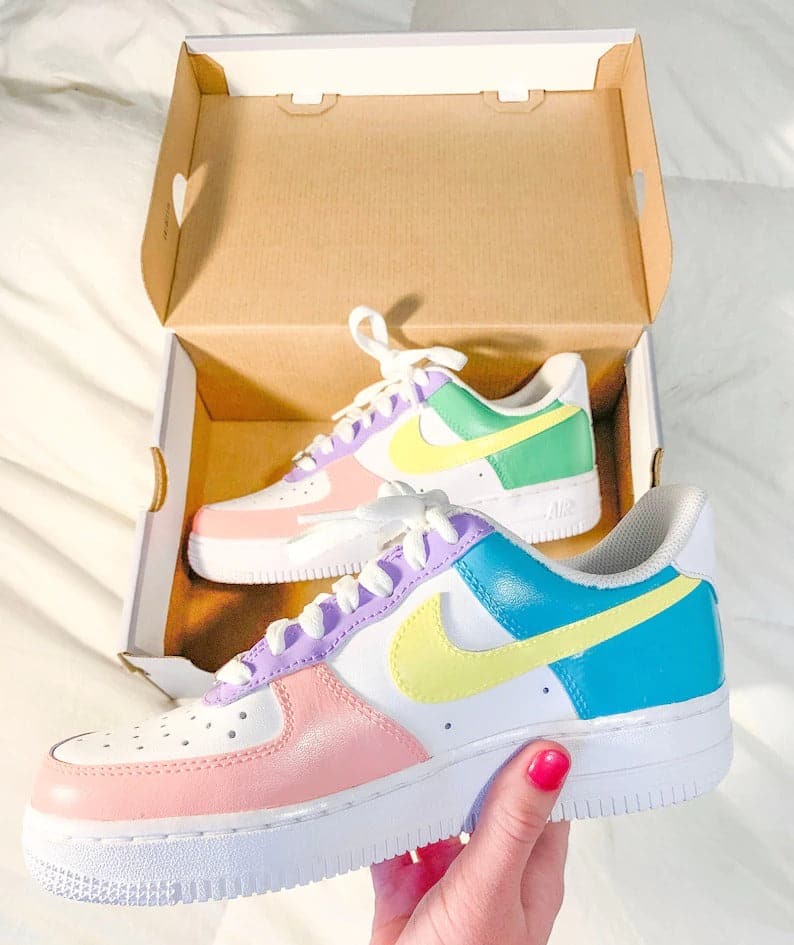 Hand Painted Pastel  Custom Air Force 1