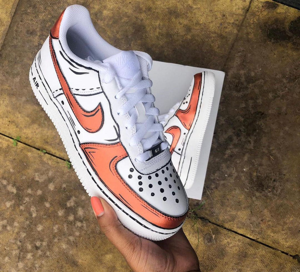 Custom Air Force 1 Cartoon  Rose Gold