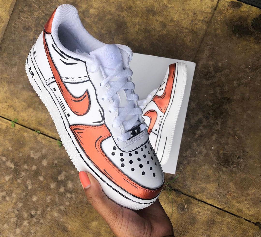 Custom Air Force 1 Cartoon  Rose Gold