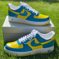 Blue and Yellow Custom Air Force 1's