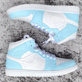 Custom Air Jordan 1 Swoosh White Baby Blue💙