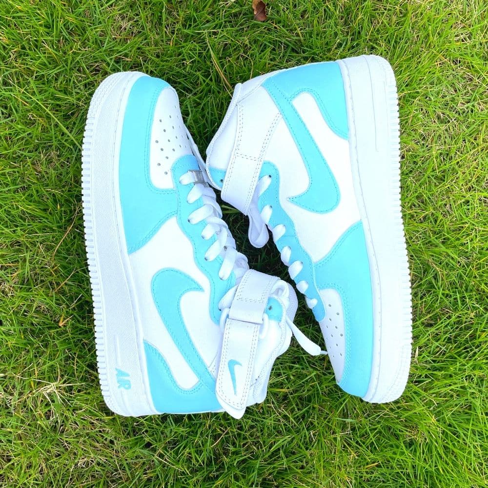 Custom  Air Force 1 Mid Baby Blue