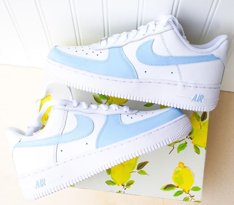 Tan Toe Colorblock Air Force 1 Custom Handpainted