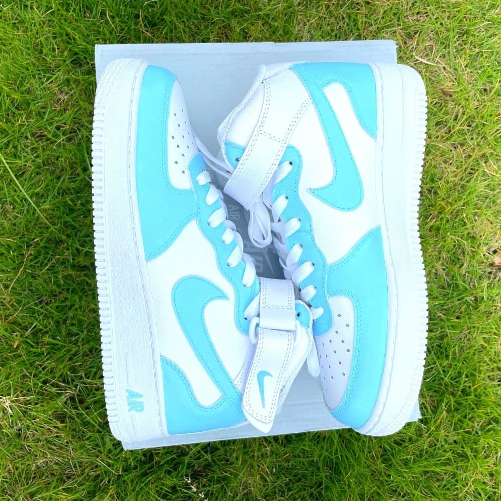 Custom  Air Force 1 Mid Baby Blue
