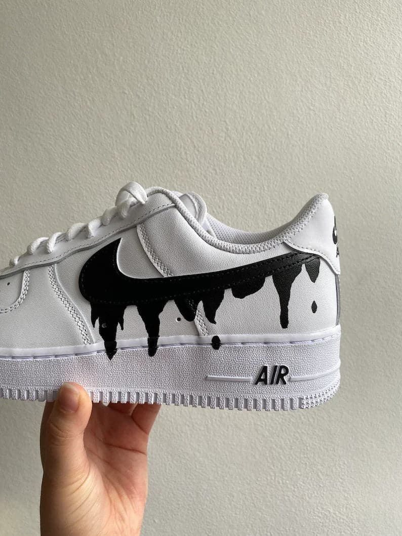 Custom Nike Air Force 1's drip Swoosh