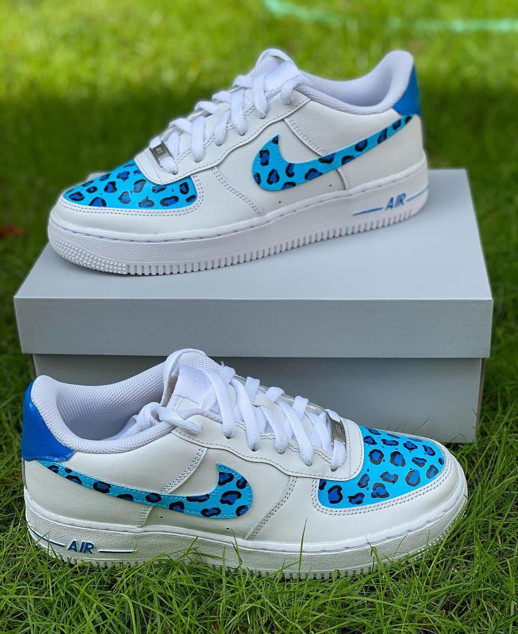 Blue Leopard Custom AF1's