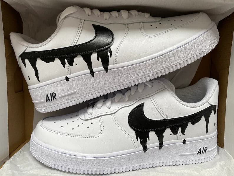Custom Nike Air Force 1's drip Swoosh