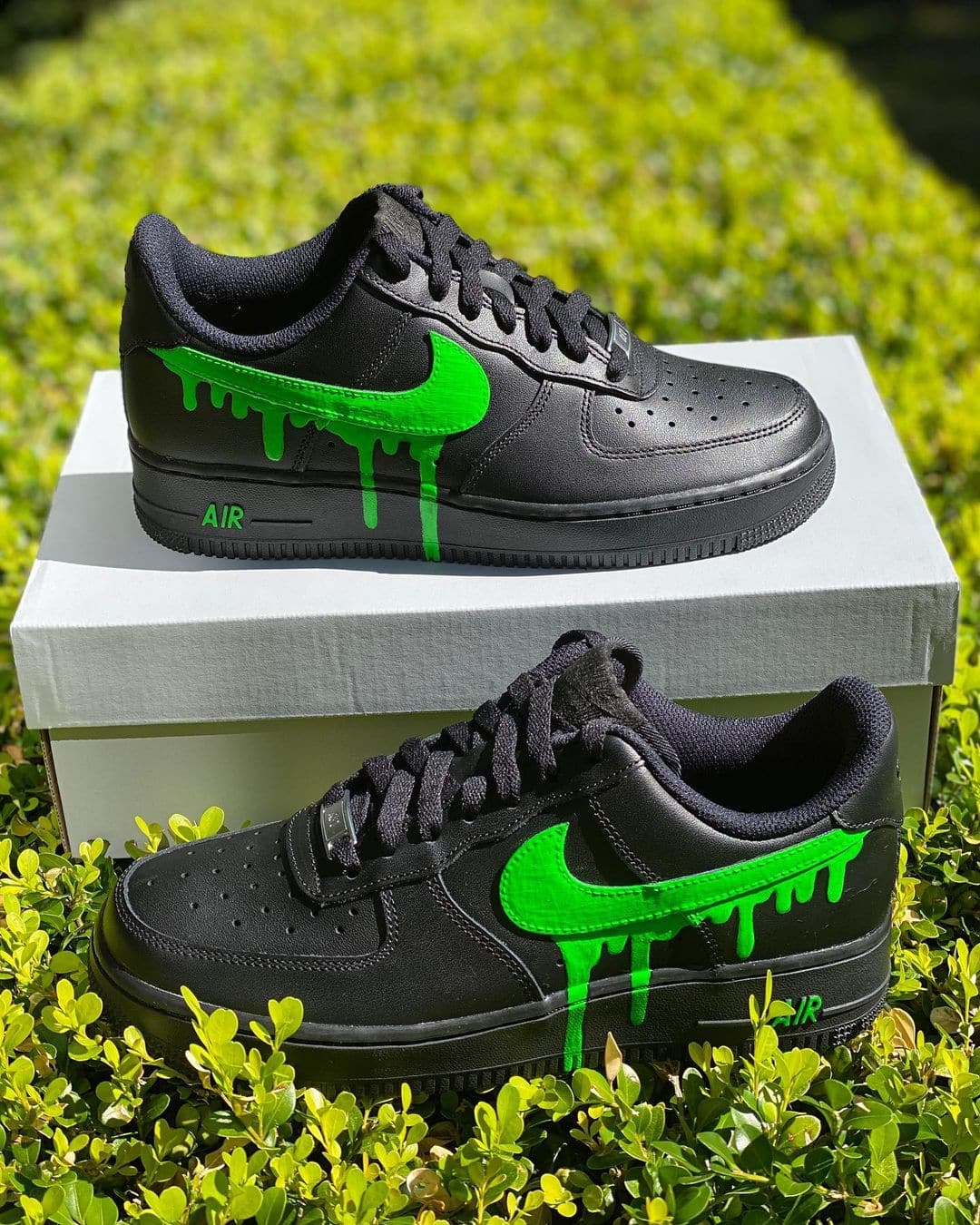 Dripping Custom Green Air Force 1's