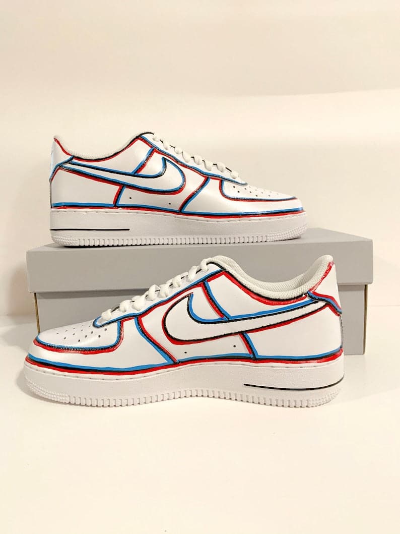 blue Outline  Custom Air Force 1