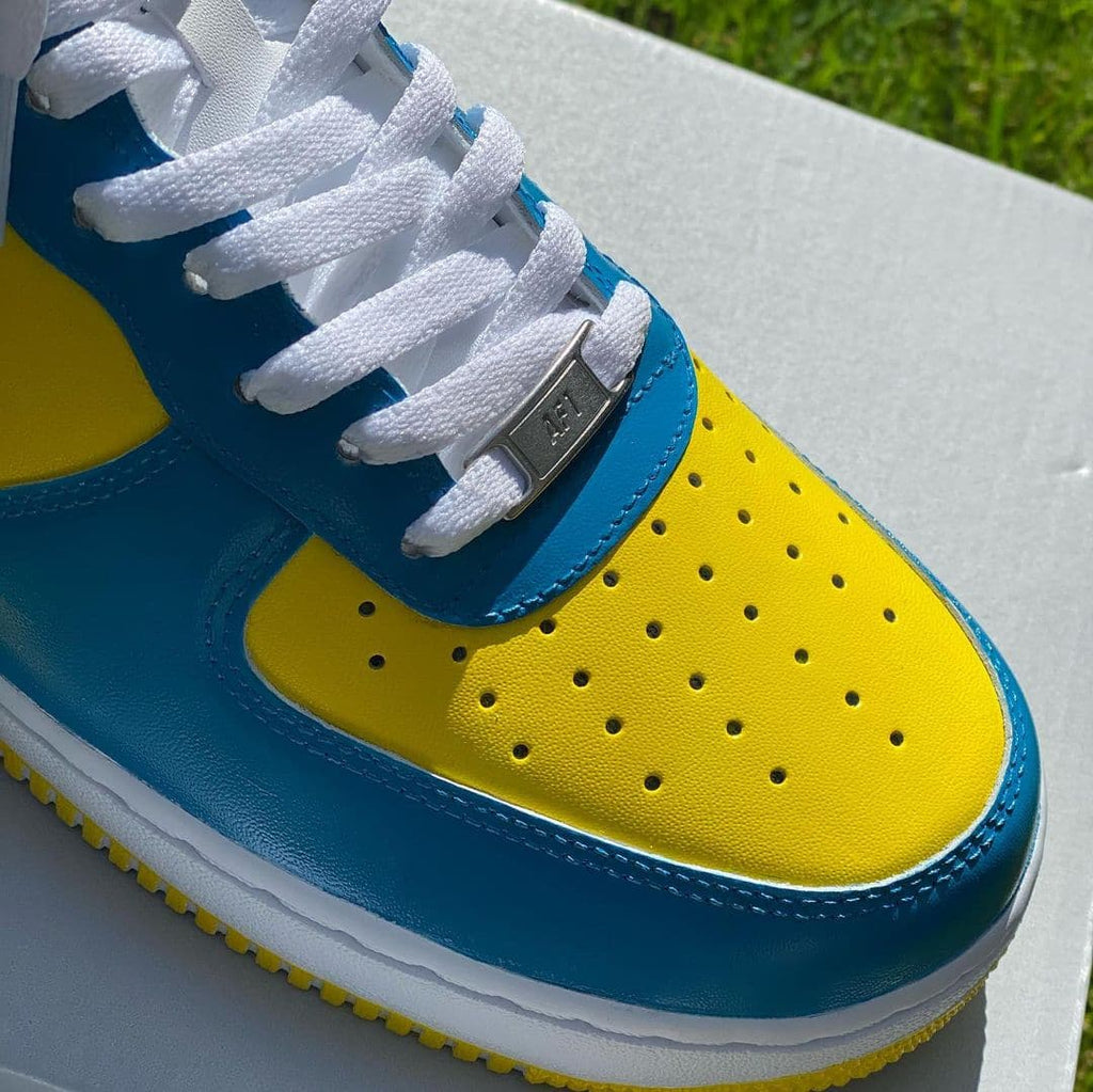 Blue and Yellow Custom Air Force 1's