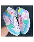 Jordan 1 Custom Blue Green Pink Yellow