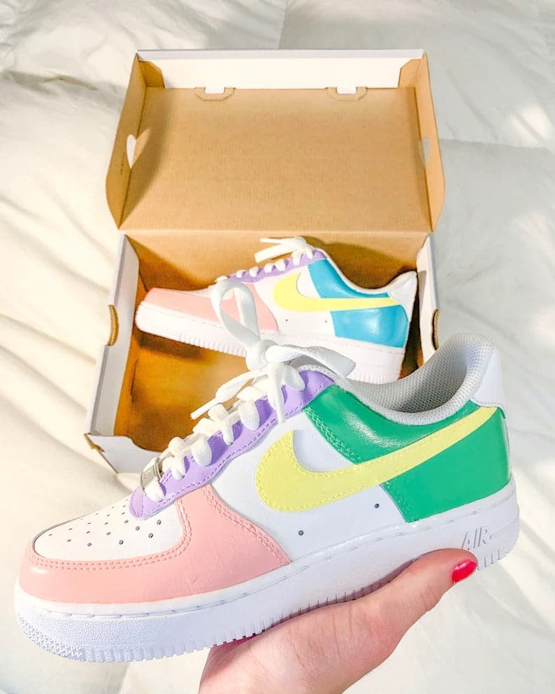 Hand Painted Pastel  Custom Air Force 1