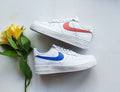 Brick and Navy Tick Design Hand-painted Custom Air Froce 1