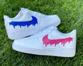 Custom Pink Blue Drip Air Force Ones