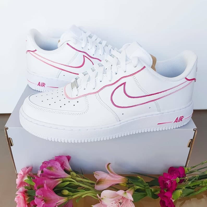 Magenta and Pink Ombré_ Painted AF1's