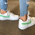 Custom Teal Nike Drip Air Force Ones