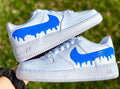 Custom Blue  Drip Air Force Ones