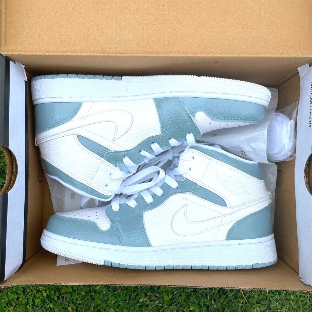 Custom Air Jordan 1 X  Gray green