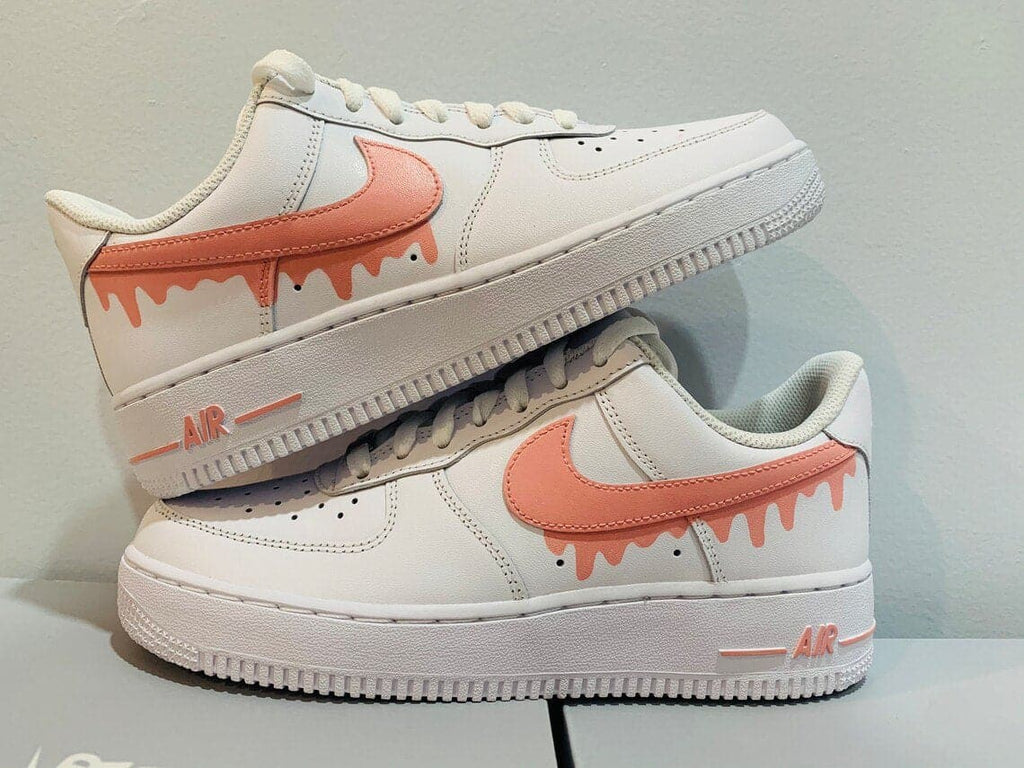 Custom Nike Air Force 1 Swoosh Pink-  Any Color Drip